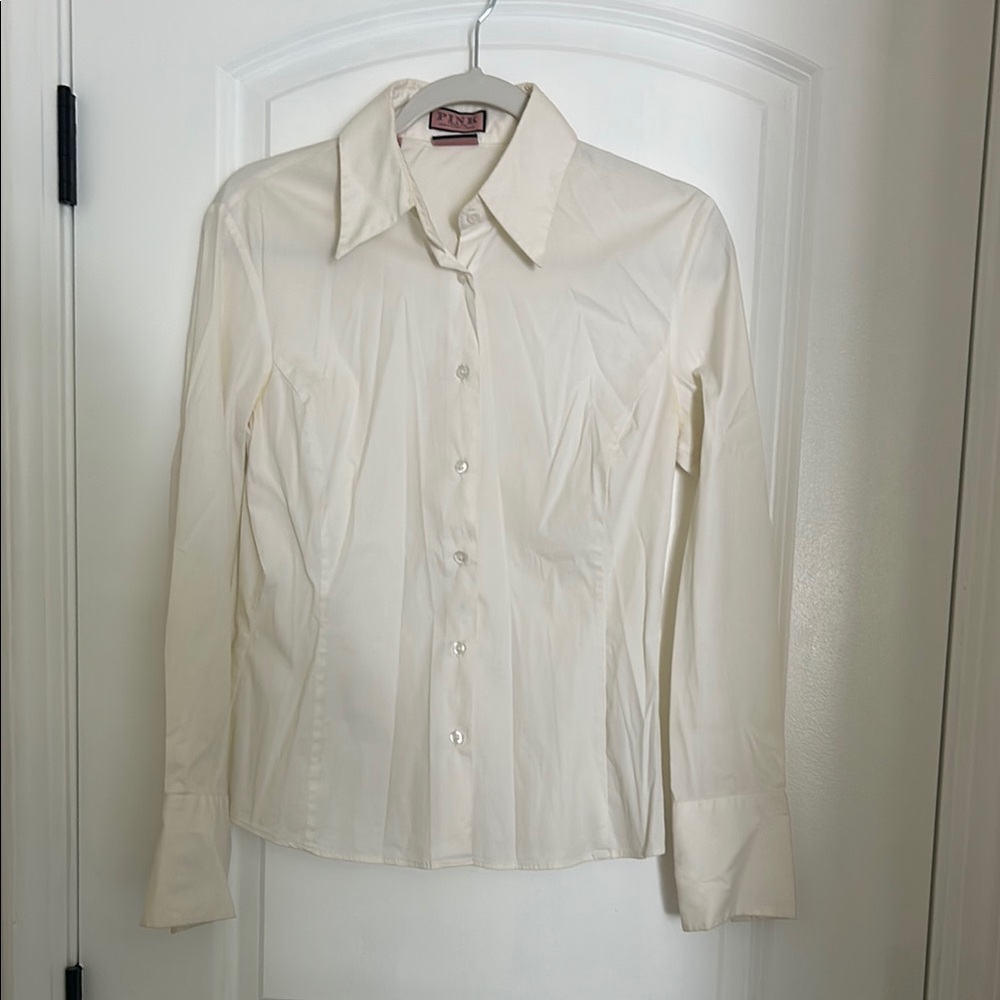 Thomas Pink Cream Button-down Blouse